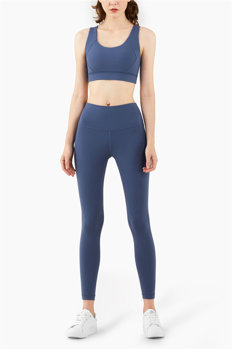 Seamless Sports Vest Top Push Up High Impact Yoga Crop Top Sports Gym Workout Cross Thin Shoulder Beauty Back Tank Solid Top | Vimost Shop.