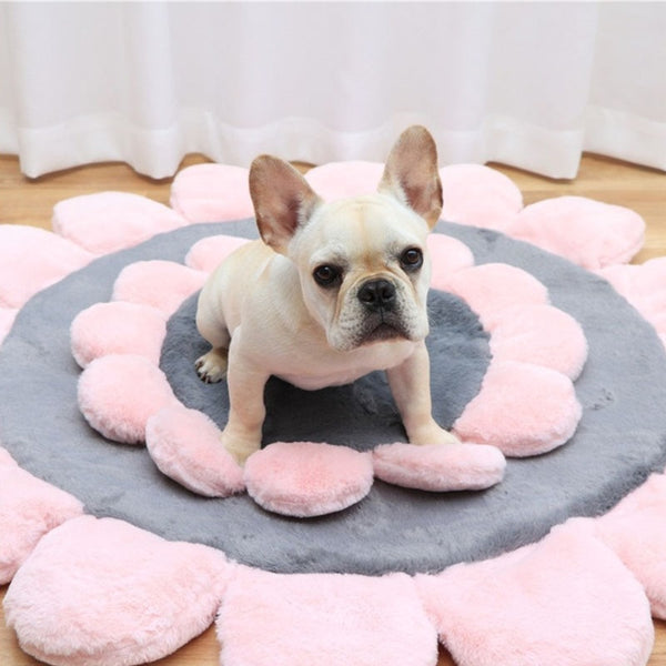 Pink Coral Fleece Dog Bed Flower Shape Home Floor Sofa Bed Sleeping Washable Cat Cushion Mat for Large Medium Mats Dogs Product | Vimost Shop.