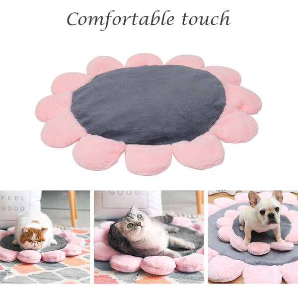 Pink Coral Fleece Dog Bed Flower Shape Home Floor Sofa Bed Sleeping Washable Cat Cushion Mat for Large Medium Mats Dogs Product | Vimost Shop.