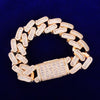 20MM Baguette Miami Cuban Bracelet Chain Men's Trendy Hip Hop Link Bling Zirconia Copper Rock Jewelry | Vimost Shop.