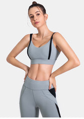 Patchwork Yoga Suit Gym Fitness Two Piece Set Bra Crop Top Leggings Tracksuit Fashion Running Sports Push Up Casual Set | Vimost Shop.