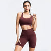 Seamless Yoga Set Gym Sports Tracksuit Bra Crop Top Shorts With Pockets Outfits Fashion Workout Push Up Training Bodycon Suit | Vimost Shop.