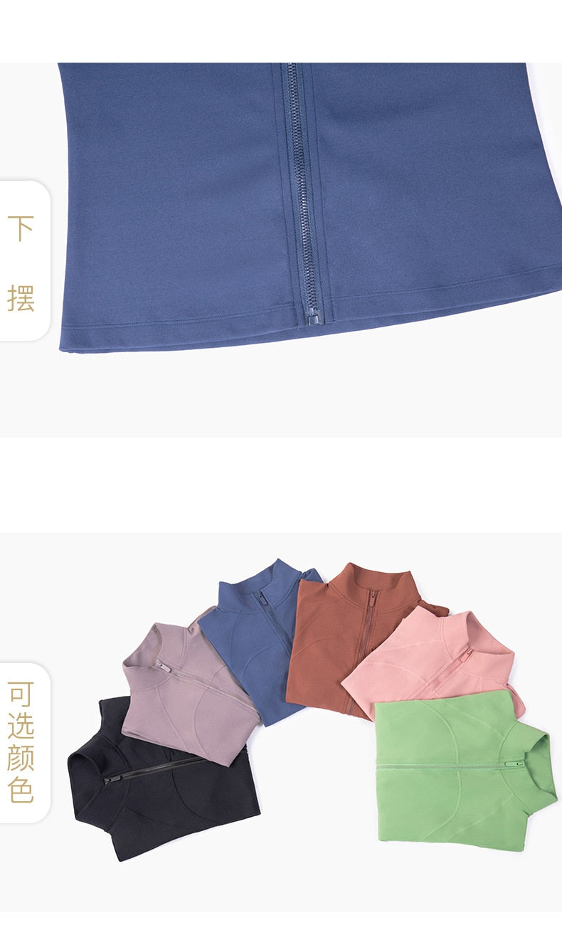 Autumn Seamless Solid Yoga Long Shirt Jacket Long Sleeve Zipper Sportswear Top Women Workout Slim Shirt Casual Gym Fitness Tees | Vimost Shop.
