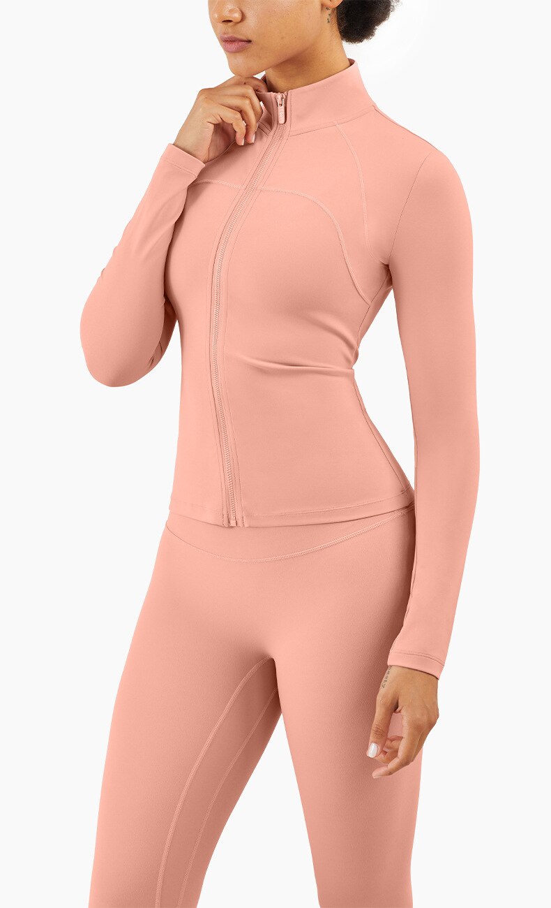 Autumn Seamless Solid Yoga Long Shirt Jacket Long Sleeve Zipper Sportswear Top Women Workout Slim Shirt Casual Gym Fitness Tees | Vimost Shop.