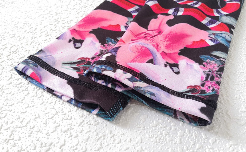 Seamless Floral Print Gym Yoga Set Fashion Fitness Vest Crop Top Leggings Suit Push Up Workout Training Running Slim Clothing | Vimost Shop.