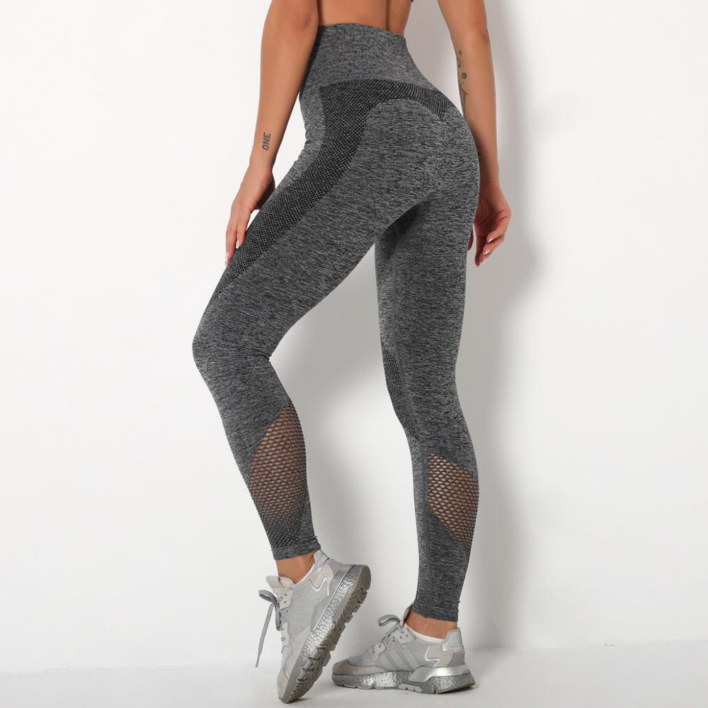 Autumn Seamless Hollow Out Yoga Leggings Work Out Fitness Gym Yoga Pantalones High Elastics High Waist Sports Slim Trousers | Vimost Shop.