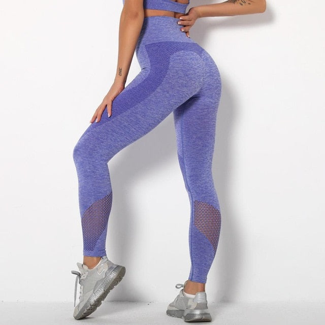 Autumn Seamless Hollow Out Yoga Leggings Work Out Fitness Gym Yoga Pantalones High Elastics High Waist Sports Slim Trousers | Vimost Shop.