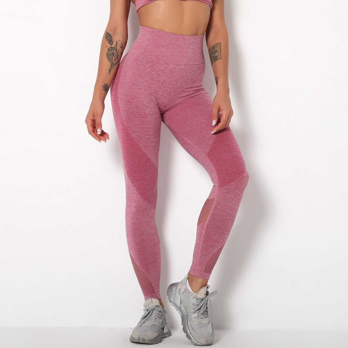 Autumn Seamless Hollow Out Yoga Leggings Work Out Fitness Gym Yoga Pantalones High Elastics High Waist Sports Slim Trousers | Vimost Shop.