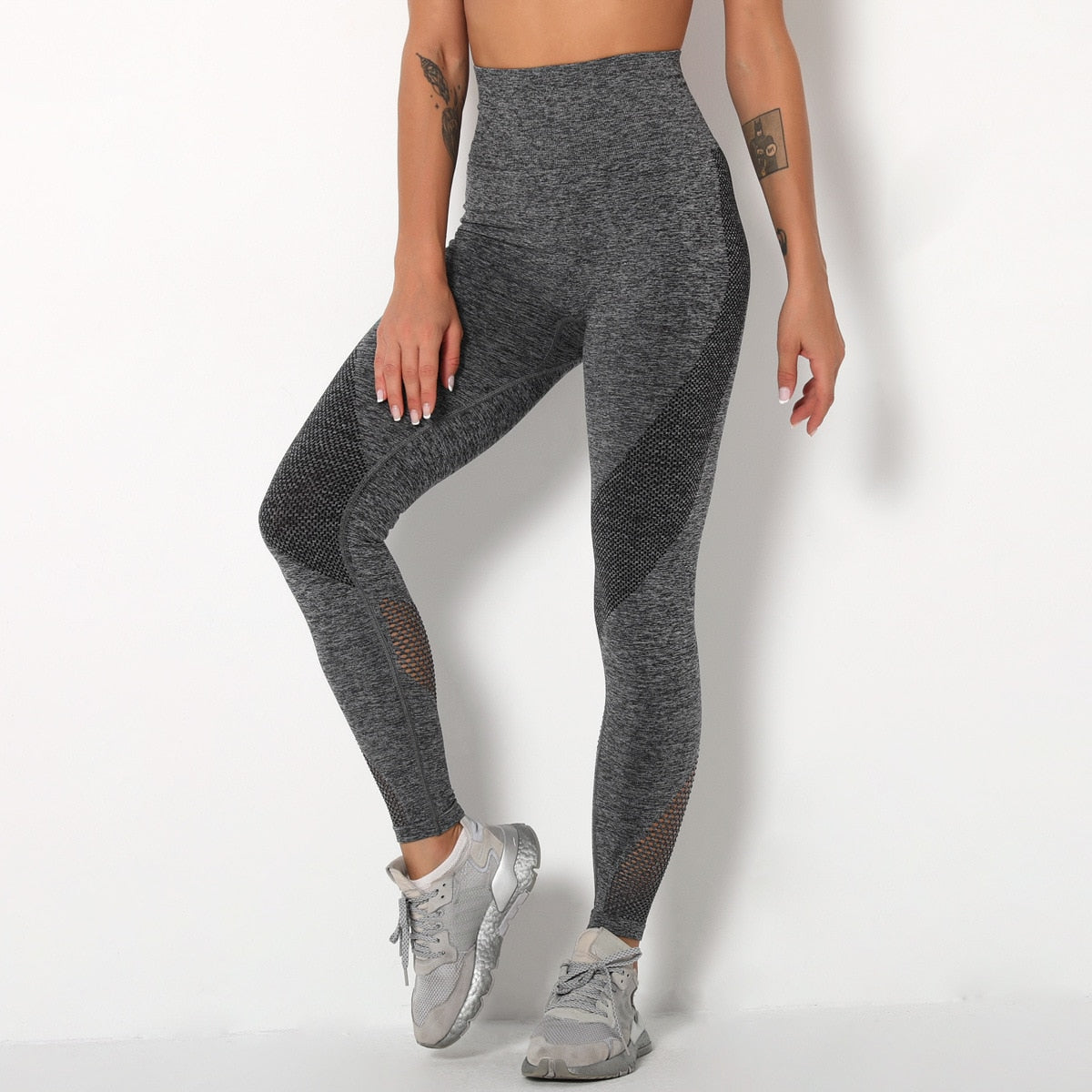 Autumn Seamless Hollow Out Yoga Leggings Work Out Fitness Gym Yoga Pantalones High Elastics High Waist Sports Slim Trousers | Vimost Shop.