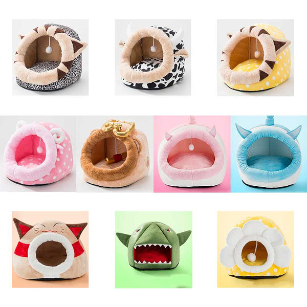 Pet Dog Cat Bed Cute Unicorn Shape Kennel Winter Warm Sofa Detachable Kitten House Waterproof Puppy Cushion Pet Sleeping Product | Vimost Shop.