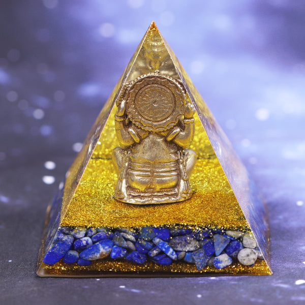 Orgonite Pyramid Copper Ganesha Buddha Figurine Ornaments Yoga Handmade Elephant God Buddha Statue Buddhsit Handicrafts | Vimost Shop.