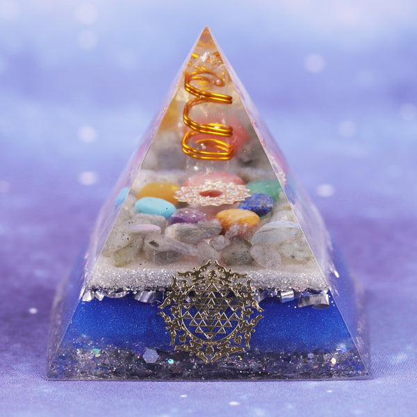 7 Chakra Crystal Stones Orgone Pyramid Generator Energy Accumulator Orgonite Reiki Pyramid For Positive | Vimost Shop.