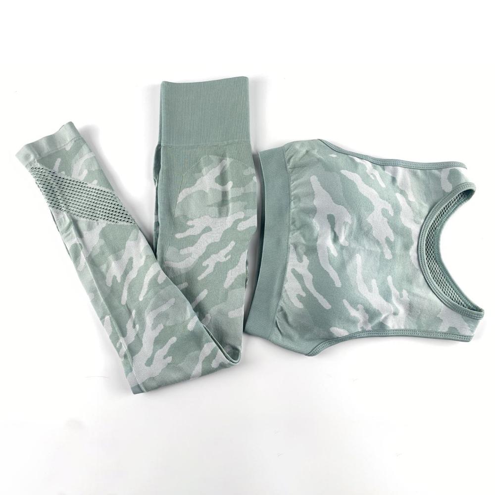 2PCS Camo Yoga Set Sports Wear For Women Gym Fitness Clothing Booty Yoga Leggings + Sport Bra GYM Sport Suit Femme 2020 New | Vimost Shop.