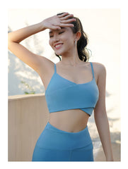 Solid Seamless Yoga Bra Crop Top Shockproof Quick Dry Sports V Neck Vest Fashion Workout Push Up Running Tees High Elasticsity | Vimost Shop.