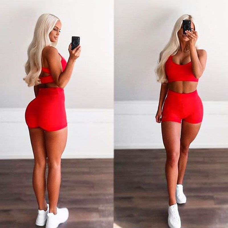 Seamless Sports Yoga Set XS-XL Gym Fitness Running Dance Train Tracksuit Fashion Bra Top Shorts Suit Jogging Workout Clothing | Vimost Shop.