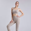 Seamless Solid Ribbing Yoga Suit Sports Tracksuit Tank Crop Top Leggings Two Piece Set Workout Gym Fitness Female Suit | Vimost Shop.