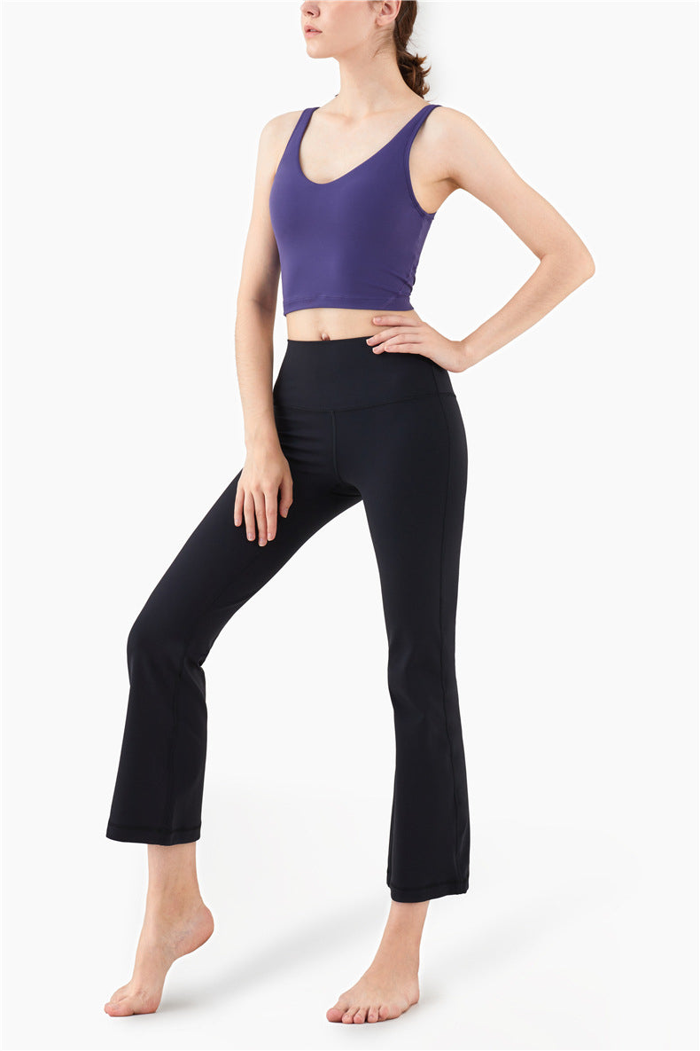 Sports Leggings Women High Waist Wide Legs Yoga Pants Solid Fashion High Elastic Push Up Work Out Pants For Women Jogging Pants | Vimost Shop.