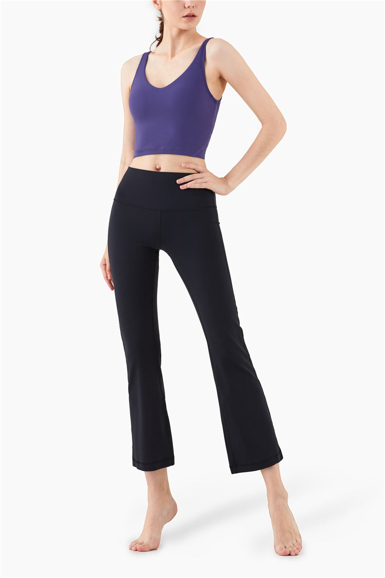 Sports Leggings Women High Waist Wide Legs Yoga Pants Solid Fashion High Elastic Push Up Work Out Pants For Women Jogging Pants | Vimost Shop.