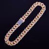 20mm Heavy Colorful Zircon Miami Cuban Necklace Choker Men's Hip hop Jewelry Gold Color CUBAN Chain 16" 18" 20" | Vimost Shop.