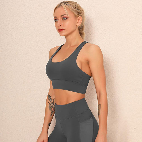 Solid Seamless Vest Top Energy Running Fitness Sports Top Athletic Workout Gym Padded Underwear Dance Yoga Bralette Bra Crop Top | Vimost Shop.