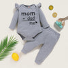 Gray Cotton Autumn Baby Clothes Set 2Piece for Boy Girl Long Sleeve O neck Letter Print Pullovers Toddler Fall Clothing 0-2T D30 | Vimost Shop.