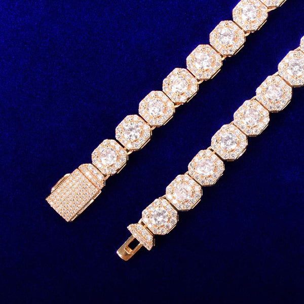 9mm Square Men's Bracelet Chain Hip Hop Link Finish Zirconia Copper Gold Color Fashion Rock Jewelry | Vimost Shop.