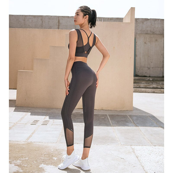 Seamless Yoga Gym Leggings Sports High Elastics Hip Lifting Sheer Mesh Pants Workout Push Up Gym Running Casual Female Outfits | Vimost Shop.