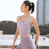 Seamless Sports Gym Tank Crop Top Push Up Workout Cross Thin Shoulder Beauty Back Solid Shockproof Training Fitness Running Vest | Vimost Shop.