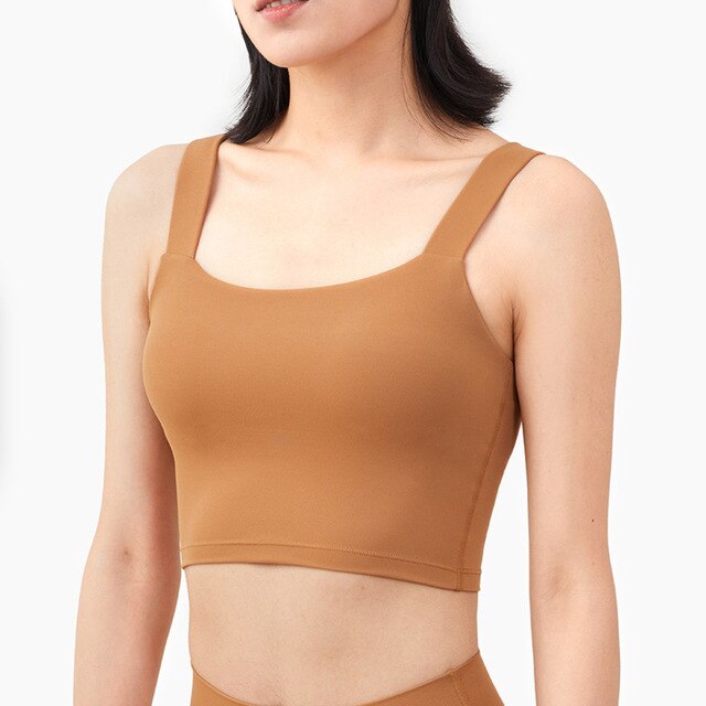 Women Seamless Yoga Sport Tank Crop Top Solid Deep U-back Vest Bra Gym Fitness Workout Top Running Training High Impact Tank Top | Vimost Shop.