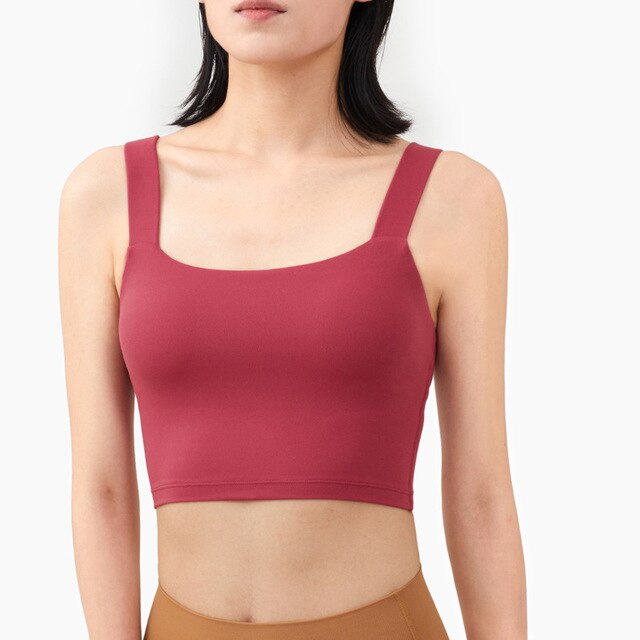 Women Seamless Yoga Sport Tank Crop Top Solid Deep U-back Vest Bra Gym Fitness Workout Top Running Training High Impact Tank Top | Vimost Shop.