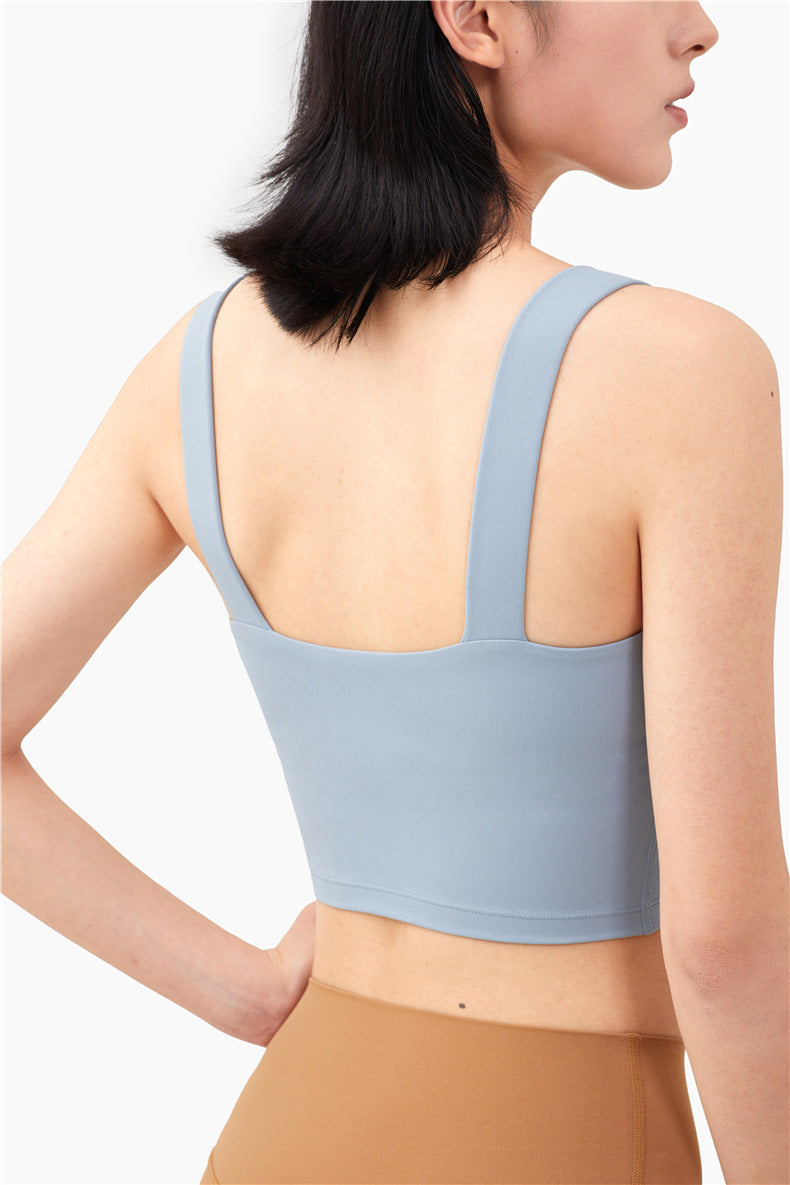 Women Seamless Yoga Sport Tank Crop Top Solid Deep U-back Vest Bra Gym Fitness Workout Top Running Training High Impact Tank Top | Vimost Shop.