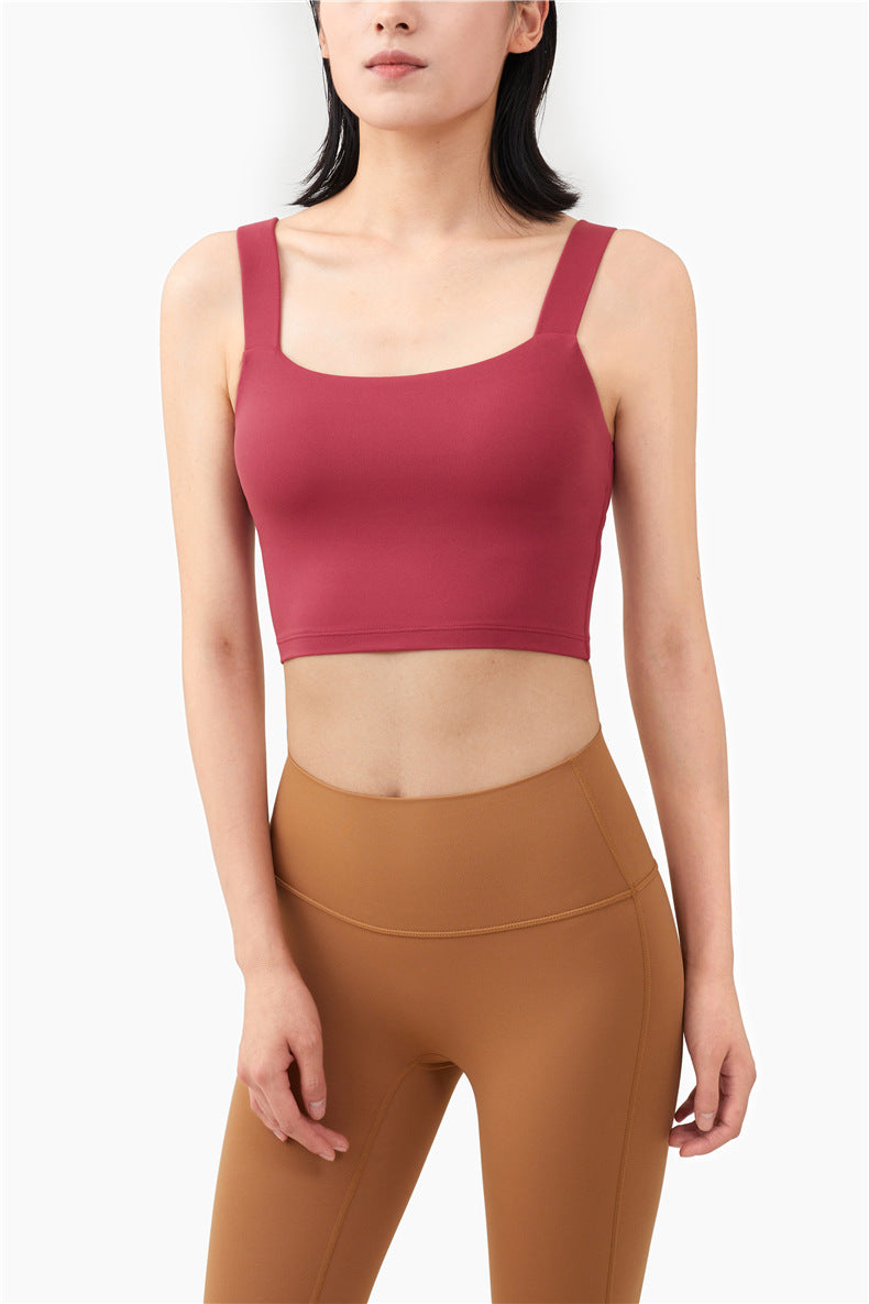 Women Seamless Yoga Sport Tank Crop Top Solid Deep U-back Vest Bra Gym Fitness Workout Top Running Training High Impact Tank Top | Vimost Shop.