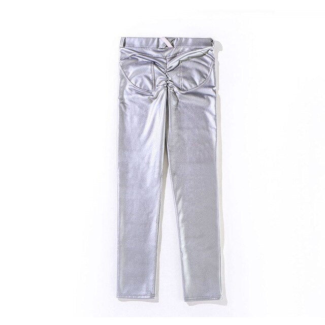 Seamless PU Leggings Solid Hips Lifting Slim Pants Anti-slip High Elasticity Yoga Trousers Workout Push Up Gym Fitness Pants | Vimost Shop.