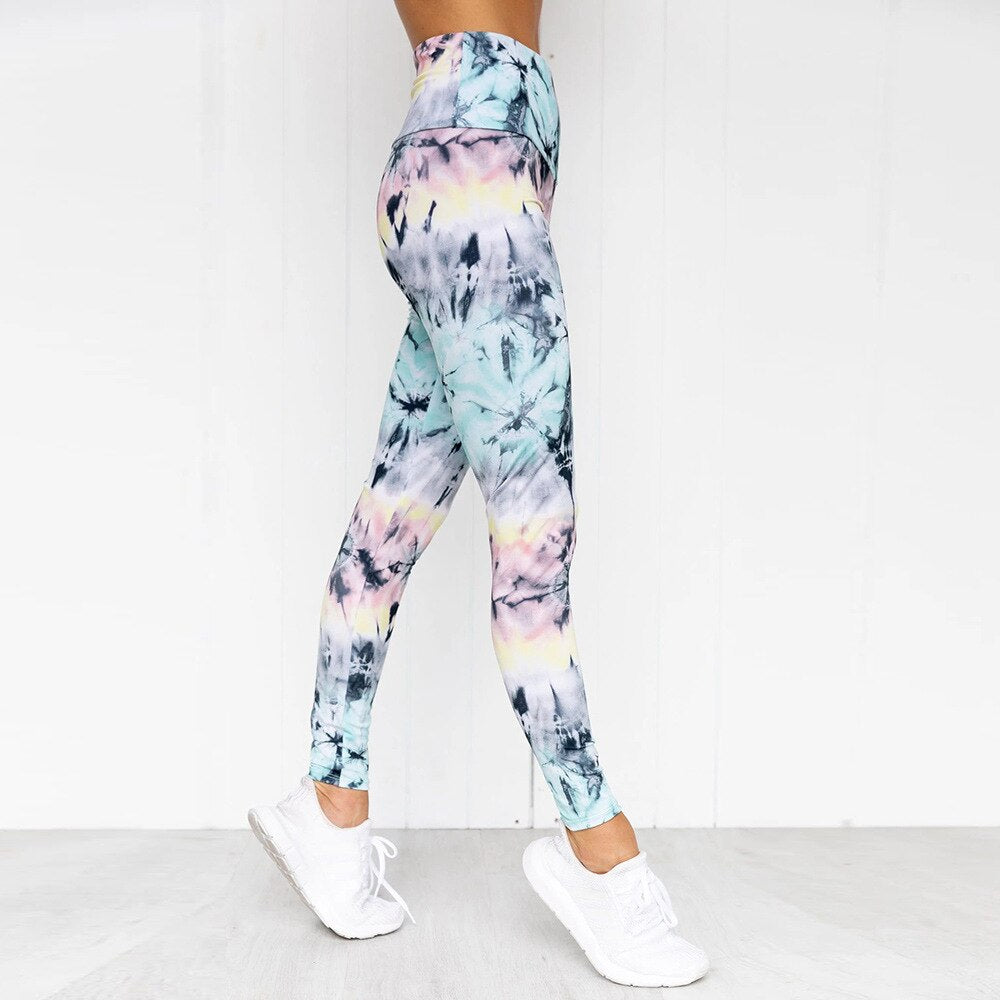 Tie Dye Leggings Seamless Yoga Leggings Gym Fashion Fitness Running Sports Workout Push Up Running Training Hips Lifting Pants | Vimost Shop.