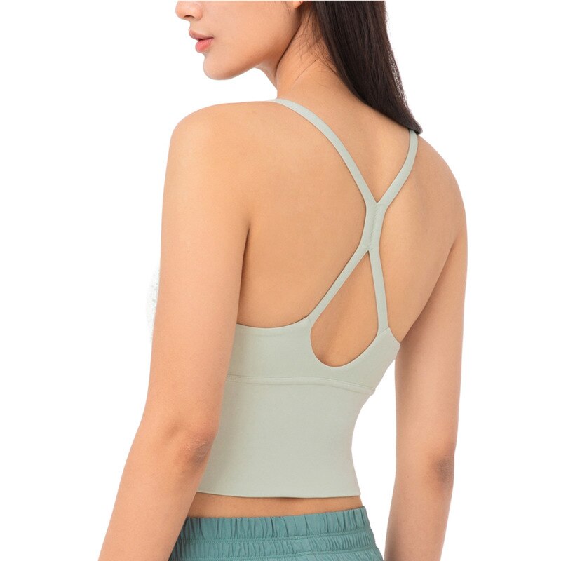Seamless Yoga Gym Vest Top Women Fitness Sports Underwear Workout Bra Crop Top Running Push Up Cross-Back Solid Fitness Top | Vimost Shop.