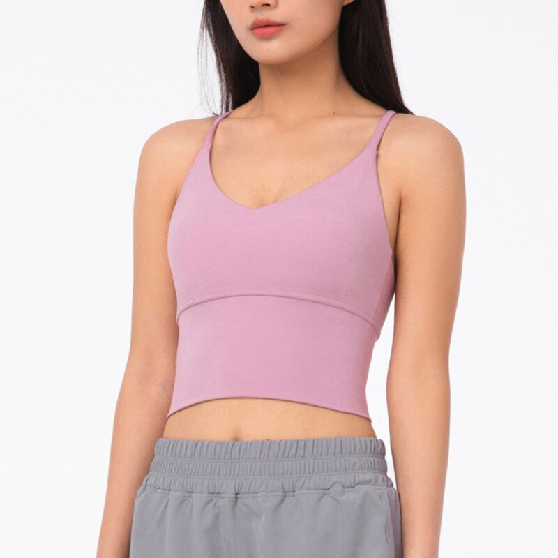 Seamless Yoga Gym Vest Top Women Fitness Sports Underwear Workout Bra Crop Top Running Push Up Cross-Back Solid Fitness Top | Vimost Shop.