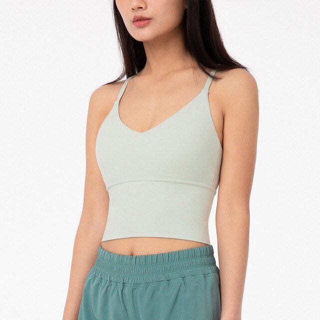 Seamless Yoga Gym Vest Top Women Fitness Sports Underwear Workout Bra Crop Top Running Push Up Cross-Back Solid Fitness Top | Vimost Shop.