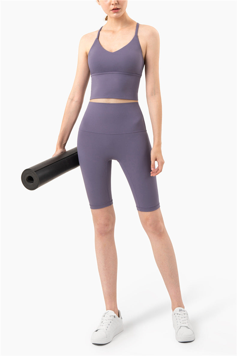 Seamless Yoga Gym Vest Top Women Fitness Sports Underwear Workout Bra Crop Top Running Push Up Cross-Back Solid Fitness Top | Vimost Shop.