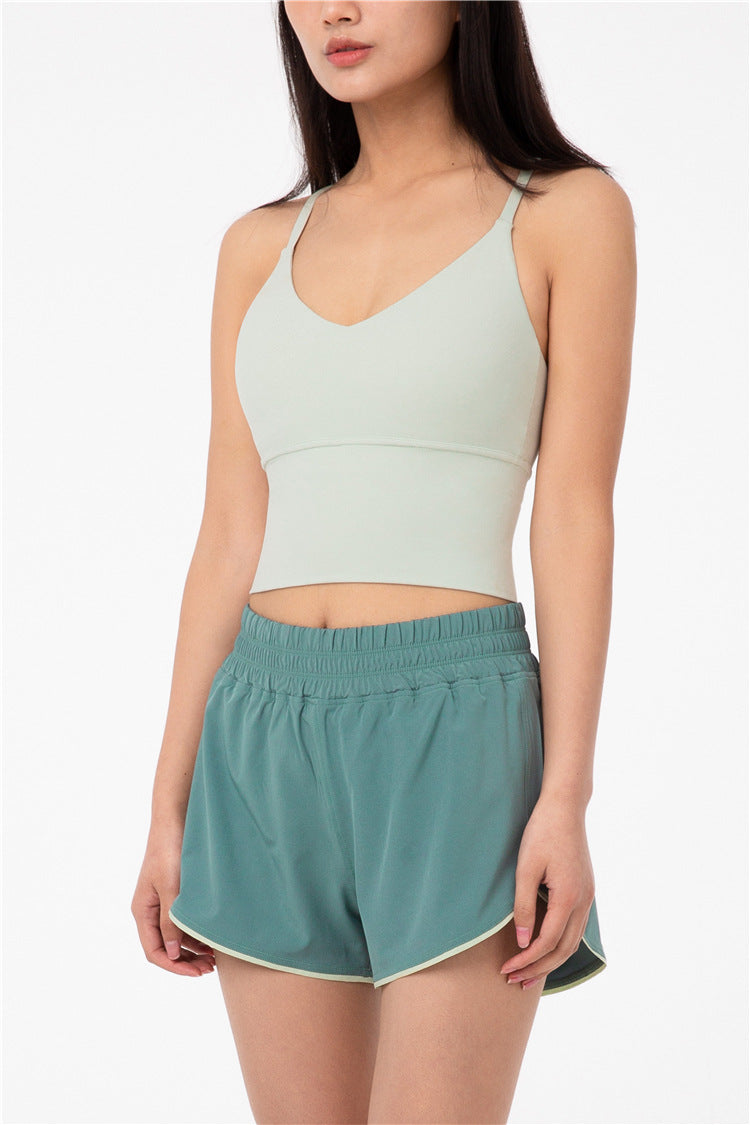 Seamless Yoga Gym Vest Top Women Fitness Sports Underwear Workout Bra Crop Top Running Push Up Cross-Back Solid Fitness Top | Vimost Shop.