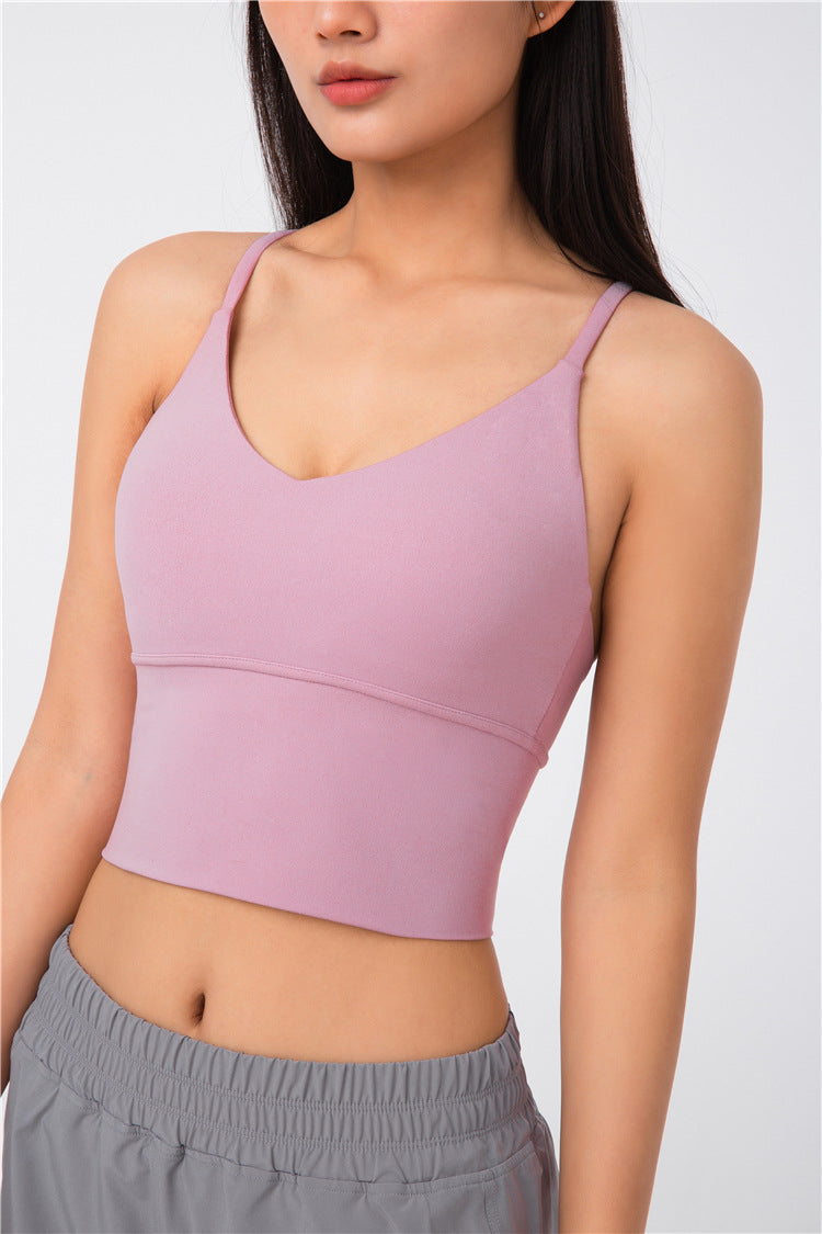 Seamless Yoga Gym Vest Top Women Fitness Sports Underwear Workout Bra Crop Top Running Push Up Cross-Back Solid Fitness Top | Vimost Shop.
