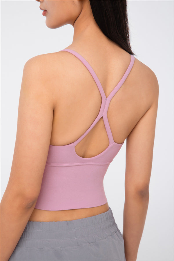 Seamless Yoga Gym Vest Top Women Fitness Sports Underwear Workout Bra Crop Top Running Push Up Cross-Back Solid Fitness Top | Vimost Shop.