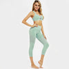 Women Solid Yoga Set Gym Sports Fitness Tracksuit Tank Crop Top Leggings Two Piece Set Running Training Workout Push Up Sporty | Vimost Shop.