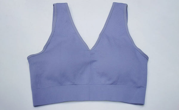 Seamless Solid Sports Gym Bra Crop Top Push Up Workout Beauty Back Top Shockproof Training Fitness Running Vest Shirt | Vimost Shop.