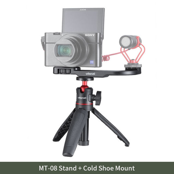 MT-08 DSLR SLR Phone Vlog tripod Cold Shoe Phone Mount Holder for Microphone LED Light Mini Tripod for Sony A6400 A6300 | Vimost Shop.