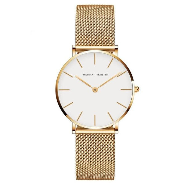 36mm Japan Quartz Movement Ladies Wristwatches Stainless Steel Mesh Top Luxury Brand Rose Gold Waterproof Women Watches