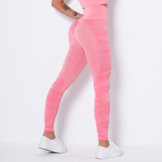 Running Yoga Pants Push Up Sports Leggings Camouflage Fitness Trousers  High Waist Booty Tights Seamless Tummy Control Leggins | Vimost Shop.