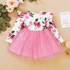 Ruffle Lace Floral Baby Girls Tutu Dress Fall Cotton Long Sleeve Cute Girls Kids mini Dresses Casual O neck Toddler Clothing D30 | Vimost Shop.
