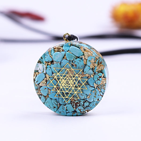 Orgonite Energy Crystal Pendant Sacred Sri Yantra Orgonite Chakra Necklace Handcraft Pendant Gathering Wealth Brings Good Luck | Vimost Shop.