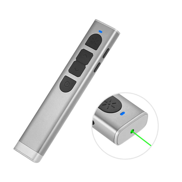 Rechargeable Powerpoint Presenter PPT Clicker Flip Pen Green Pointer with USB Receiver 70 Meters 2.4GHz Wireless Remote Control | Vimost Shop.