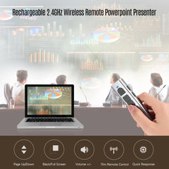 Rechargeable Powerpoint Presenter PPT Clicker Flip Pen Green Pointer with USB Receiver 70 Meters 2.4GHz Wireless Remote Control | Vimost Shop.